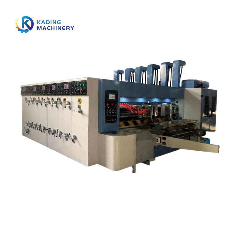 Flexographic 4 রঙের ঢেউতোলা Flexo প্রিন্টিং মেশিন উচ্চ গতির