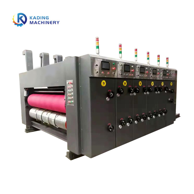 Flexographic 4 রঙের ঢেউতোলা Flexo প্রিন্টিং মেশিন উচ্চ গতির