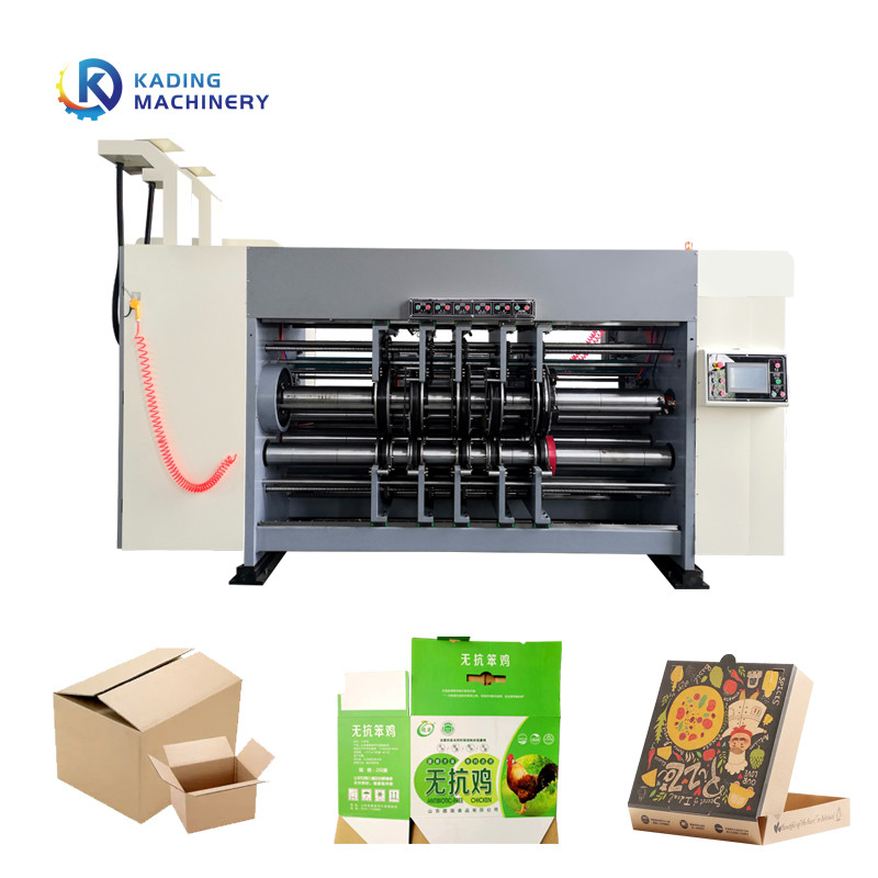 পিৎজা বক্স কাটা জন্য 3 রঙের corrugated বক্স মুদ্রণ মেশিন